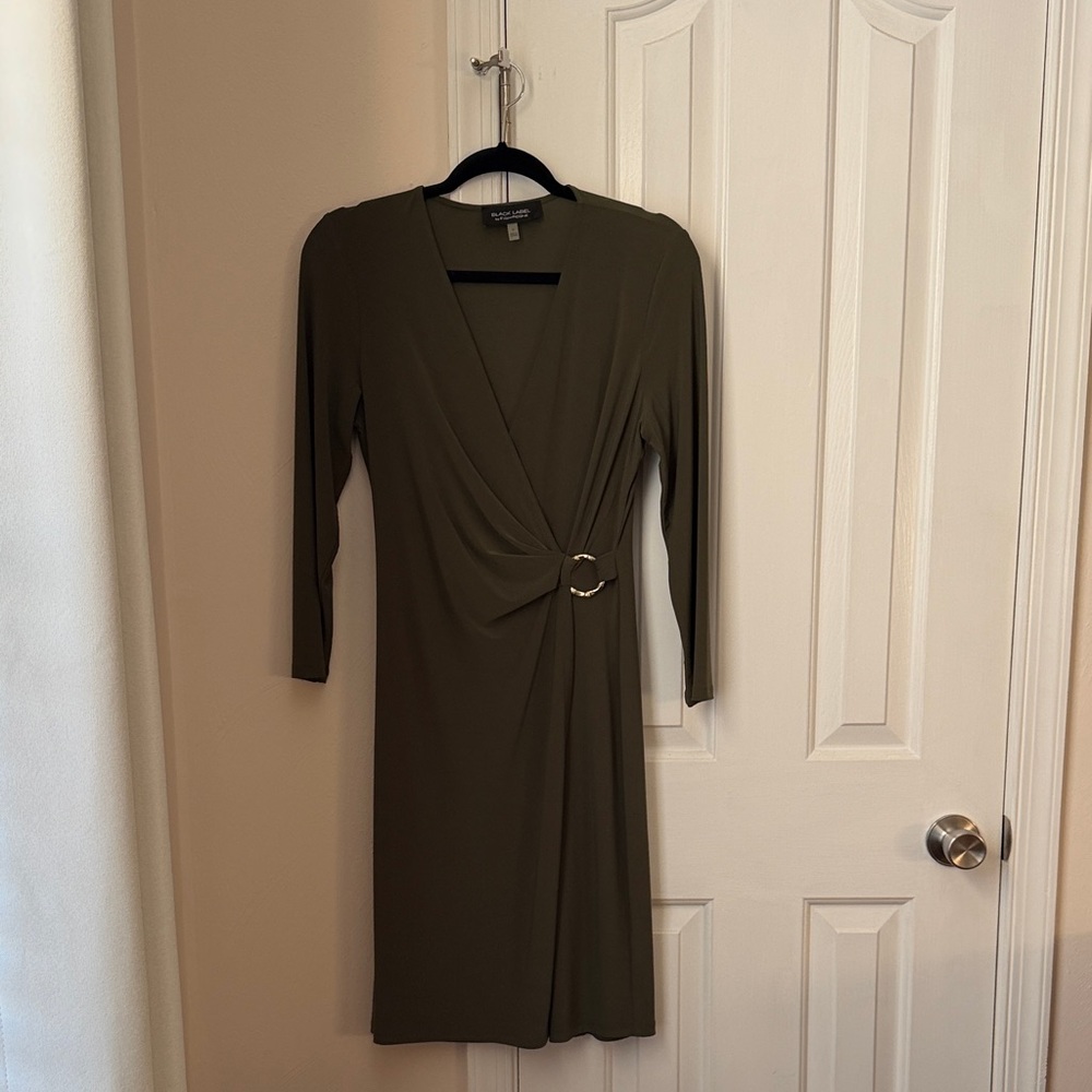 Olive ring wrap dress